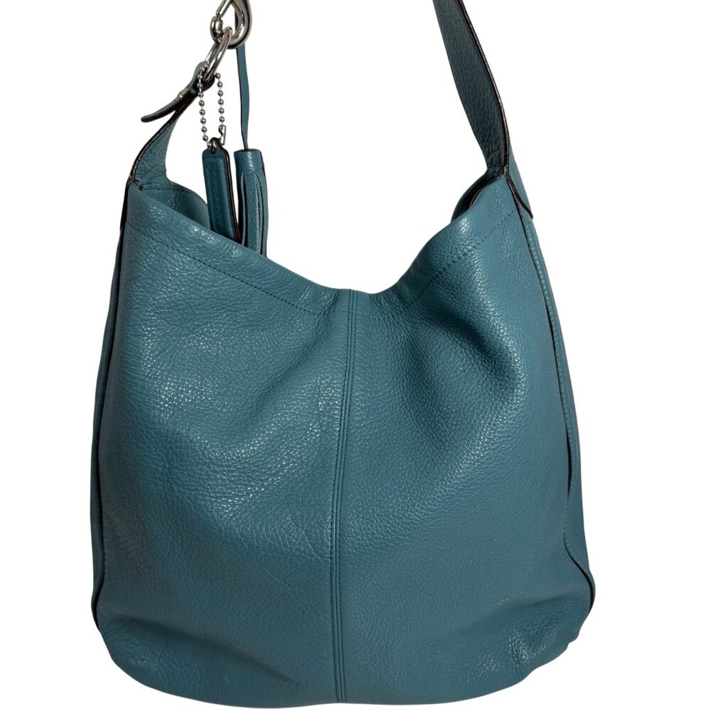 COACH Avery Pebbled Leather Tassel Hobo Shoulder Slim Bucket Bag w/ Tag F23309 - Picture 5 of 14